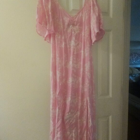 Boho pink Easter beachy pockets Fairy Etherial Spring Cottagecore vacay dress - Picture 11 of 11